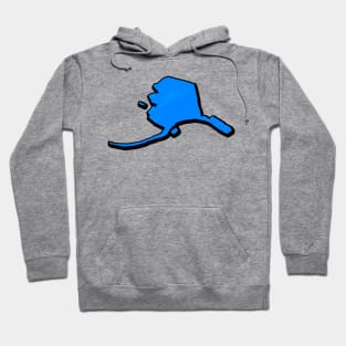 Bright Blue Alaska Outline Hoodie